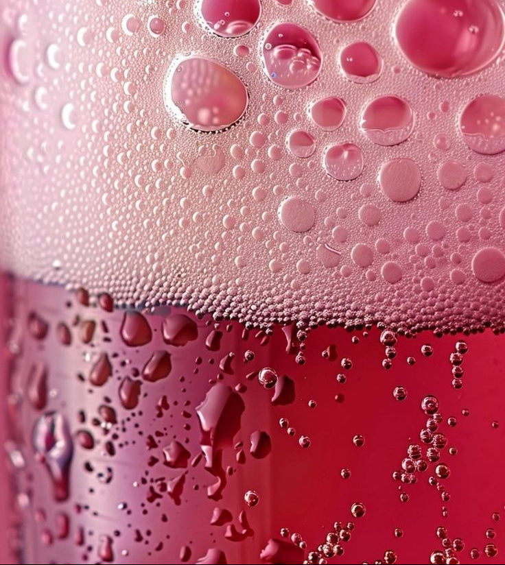 Pink Champagner Bubbles und Schaum